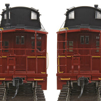 PRR N6B Wood Cabin Car (Caboose) w/Centered Cupola - Ready to Run -- Pennsylvania #982100 (Tuscan, black w/Keystone in middle)
