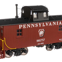 Pennsylvania N6B Wood Cabin Car (Caboose) w/Center Cupola -- Pennsylvania Railroad #981757 (Tuscan, black w/Keystone in middle)
