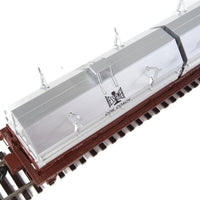 50' Evans Cushion Coil Car - Ready to Run -- Bessemer & Lake Erie #6001 (Angled Hoods; Oxide, gray, white, black)