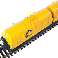 50' Evans Cushion Coil Car - Ready to Run -- Chessie System C&O #306351 (Glass-Fiber Hoods; blue, yellow)