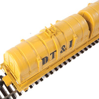 50' Evans Cushion Coil Car - Ready to Run -- Detroit, Toledo & Ironton #1180 (Glass-Fiber Hoods; black, yellow)