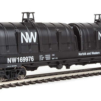 50' Evans Cushion Coil Car - Ready to Run -- Norfolk & Western #169976 (Glass-Fiber Hoods, black, NW Logo)