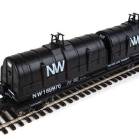 50' Evans Cushion Coil Car - Ready to Run -- Norfolk & Western #169976 (Glass-Fiber Hoods, black, NW Logo)