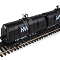50' Evans Cushion Coil Car - Ready to Run -- Norfolk & Western #169991 (Glass-Fiber Hoods, black, NW Logo)