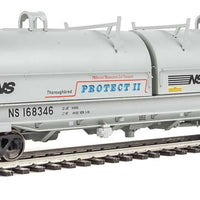 50' Evans Cushion Coil Car - Ready to Run -- Norfolk Southern #168346 (Round Hoods, gray, black, Protect II Markings)
