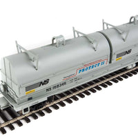 50' Evans Cushion Coil Car - Ready to Run -- Norfolk Southern #168346 (Round Hoods, gray, black, Protect II Markings)