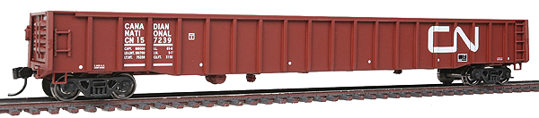 65' Thrall Mill Gondola - Ready To Run -- Canadian National #157239 (Boxcar Red, white, Noodle Logo)
