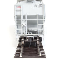 67' Trinity 6351 4-Bay Covered Hopper - Ready to Run -- Archer-Daniels-Midland #63385 (gray, Leaf Logo, Yellow Conspicuity Stripes)