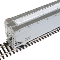 67' Trinity 6351 4-Bay Covered Hopper - Ready to Run -- Archer-Daniels-Midland #63385 (gray, Leaf Logo, Yellow Conspicuity Stripes)