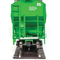 67' Trinity 6351 4-Bay Covered Hopper - Ready to Run -- Incobrasa Industries Limited BRIX #97427 (green, yellow conspicuity stripes)