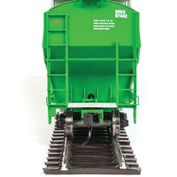 67' Trinity 6351 4-Bay Covered Hopper - Ready to Run -- Incobrasa Industries Limited BRIX #97442 (green, yellow conspicuity stripes)