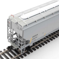 67' Trinity 6351 4-Bay Covered Hopper - Ready to Run -- Bunge Corporation BNGX #20274 (gray, Yellow Conspicuity Stripes)