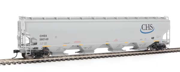 67' Trinity 6351 4-Bay Covered Hopper - Ready to Run -- Cenex Harvest States Cooperative CHSX #580149 (gray, blue CHS Logo)-1