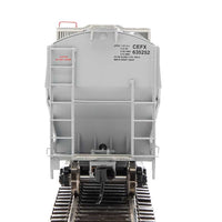 67' Trinity 6351 4-Bay Covered Hopper - Ready to Run -- CIT Group-Capital Finance, Inc. CEFX #635252 (gray, Yellow Conspicuity Strip