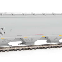 67' Trinity 6351 4-Bay Covered Hopper - Ready to Run -- CIT Group-Capital Finance, Inc. CEFX #635313 (gray, Yellow Conspicuity Strip