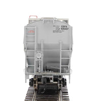 67' Trinity 6351 4-Bay Covered Hopper - Ready to Run -- CIT Group-Capital Finance, Inc. CEFX #635337 (gray, Yellow Conspicuity Strip