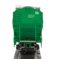 67' Trinity 6351 4-Bay Covered Hopper - Ready to Run -- Incobrasa Industries Limited BRIX #97441 (green, yellow conspicuity stripes)