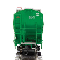 67' Trinity 6351 4-Bay Covered Hopper - Ready to Run -- Incobrasa Industries Limited BRIX #97451 (green, yellow conspicuity stripes)