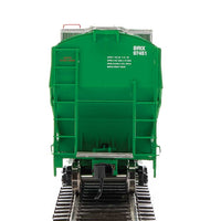 67' Trinity 6351 4-Bay Covered Hopper - Ready to Run -- Incobrasa Industries Limited BRIX #97451 (green, yellow conspicuity stripes)