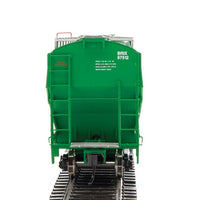 67' Trinity 6351 4-Bay Covered Hopper - Ready to Run -- Incobrasa Industries Limited BRIX #97512 (green, yellow conspicuity stripes)