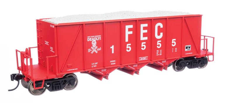 40' Ortner 100-Ton Open Aggregate Hopper - Ready to Run -- Florida East Coast #15555-1