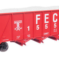 40' Ortner 100-Ton Open Aggregate Hopper - Ready to Run -- Florida East Coast #15555