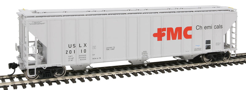 55' Evans 4780 Covered Hopper - Ready To Run -- FMC Chemicals USLX #20110 (gray, red, black)-1