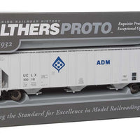 55' Evans 4780 Cubic Foot 3-Bay Covered Hopper - Ready To Run -- Archer-Daniels-Midland UELX #10018 (gray, blue; Molecule Logo)