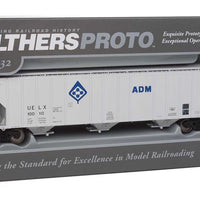 55' Evans 4780 Cubic Foot 3-Bay Covered Hopper - Ready To Run -- Archer-Daniels-Midland UELX #10010 (gray, blue; Molecule Logo)