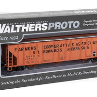 55' Evans 4780 Covered Hopper - Ready To Run -- Farmers Co-Op Association USLX #26722 (St. Edwards, Nebraska; orange, black)