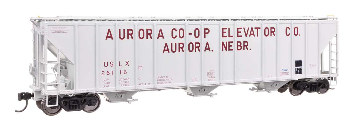 55' Evans 4780 Covered Hopper - Ready To Run -- Aurora Coop USLX #26116-1