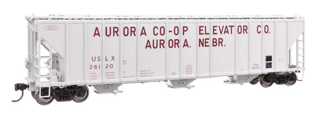 55' Evans 4780 Covered Hopper - Ready To Run -- Aurora Coop USLX #26120-1