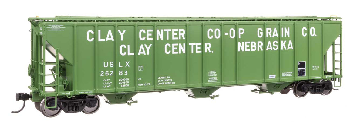 55' Evans 4780 Covered Hopper - Ready To Run -- Clay Center USLX #26283-1