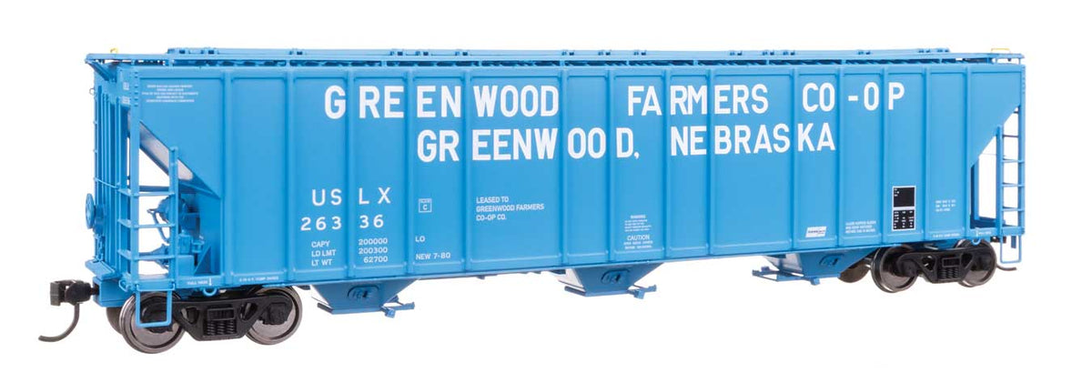 55' Evans 4780 Covered Hopper - Ready To Run -- Greenwood USLX #26336-1