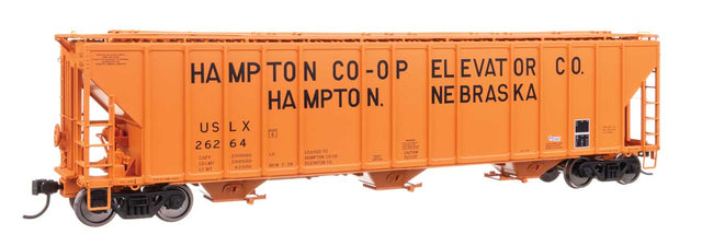 55' Evans 4780 Covered Hopper - Ready To Run -- Hampton Co-op USLX #26264-1