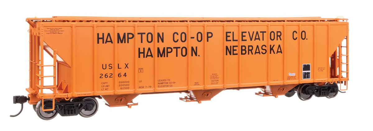 55' Evans 4780 Covered Hopper - Ready To Run -- Hampton Co-op USLX #26264-2