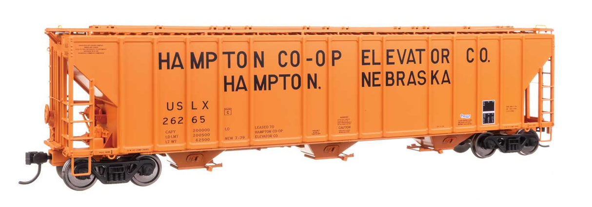 55' Evans 4780 Covered Hopper - Ready To Run -- Hampton Co-op USLX #26265-1