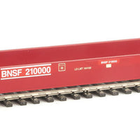 Gunderson As-Built All-Purpose 48' Well Car - Ready to Run -- Burlington Northern & Santa Fe #210000 (Renumbered Ex-BN; red, blue)