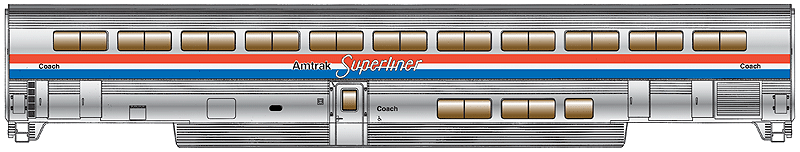 85' Pullman-Standard Superliner I Coach - Standard - Ready to Run -- Amtrak(R) (Phase III)-1