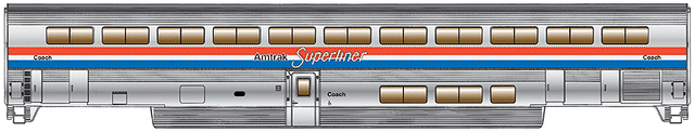 85' Pullman-Standard Superliner I Coach - Standard - Ready to Run -- Amtrak(R) (Phase III)-1