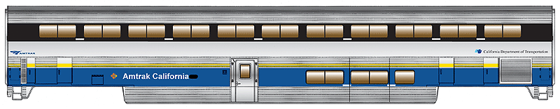 85' Pullman-Standard Superliner I Coach - Standard - Ready to Run -- Amtrak(R) California(SM)-1
