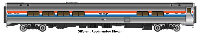 85' Amfleet II Lounge - Ready to Run -- Amtrak(R) Phase III (Decal)-1