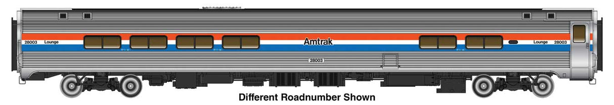 85' Amfleet II Lounge - Lighted  - Ready to Run -- Amtrak(R) Phase III #28009-1