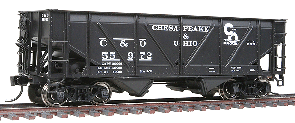 34' Steel-Sheathed War Emergency Hopper 3-Pack - Ready to Run -- Chesapeake & Ohio #53674, 54585, 55972 (black, Progress Logo)