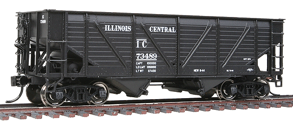 34' Wood-Sheathed War Emergency Hopper 3-Pack - Ready to Run -- Illinois Central #73244, 73361, 73489 (black)