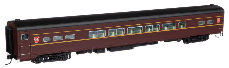 85' American Car & Foundry Pennsylvania-Style P85/P85b Coach -- Pennsylvania Railroad Tuscan, black, dulux, Keystone logos, LED Lights, Deca-1