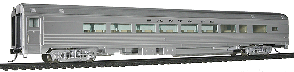 85' Budd 1 Drawing Room 29-Seat Lounge Car - Lighted - Ready to Run -- Santa Fe (black Lettering)