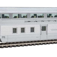 85' Budd Hi-Level 72-Seat Coach -- Lighted - Santa Fe (Real Metal Finish with Decals)