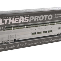 85' Budd Big Dome Bar Lounge Dormitory - Ready to Run -- Santa Fe #60 Business Train (Lighted, Real Metal Finish)