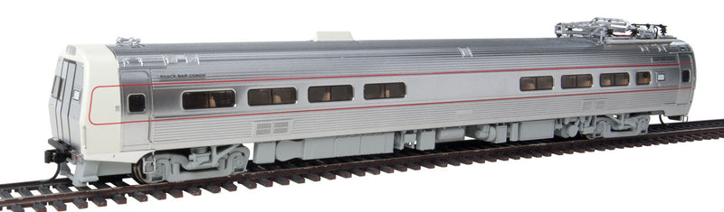 Budd Metroliner Electric Multiple Unit Snack Bar Coach - Tsunami Sound & DCC -- Pennsylvania Railroad (As-Delivered, Penn Central & Amtrak Patches)-1